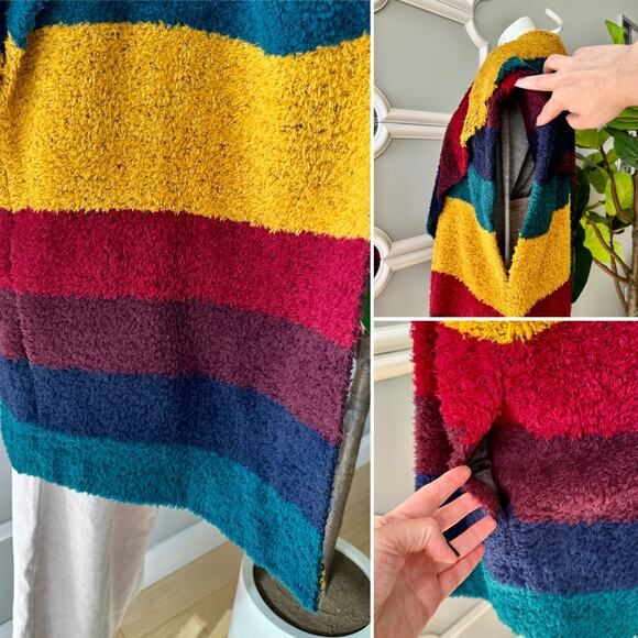 Alice + Olivia Muriel Striped Wool Oversized Vest Shawl Size M/L - Picture 7 of 13